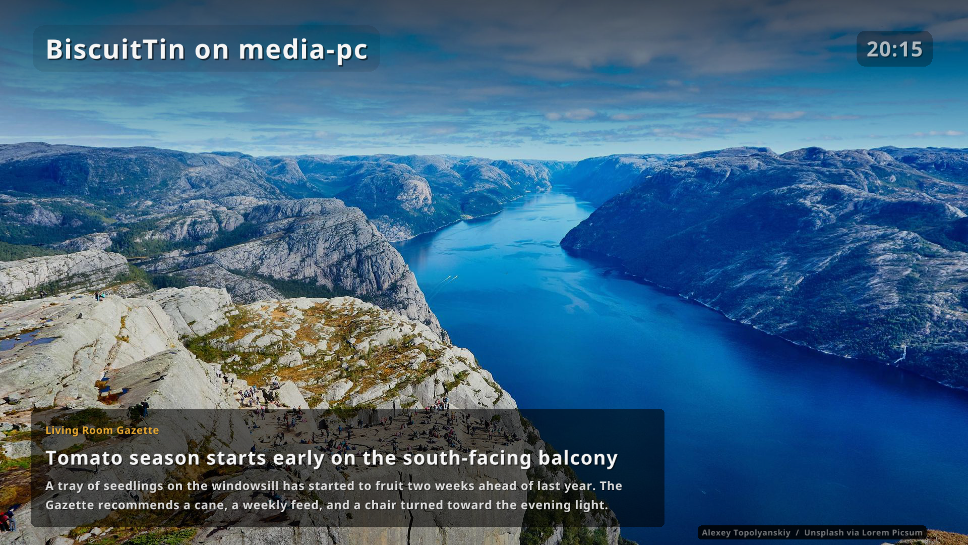 RSS headlines on the idle home screen