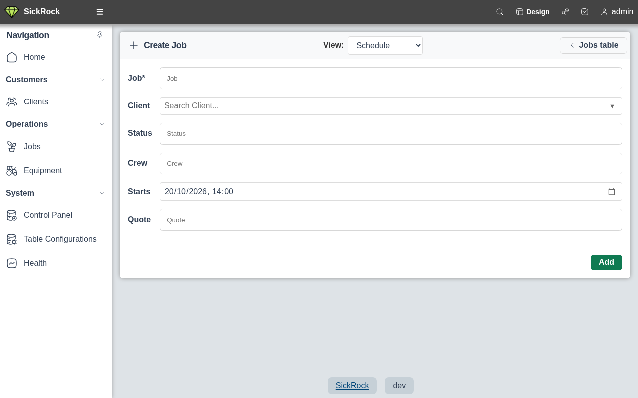 Forms for data entry